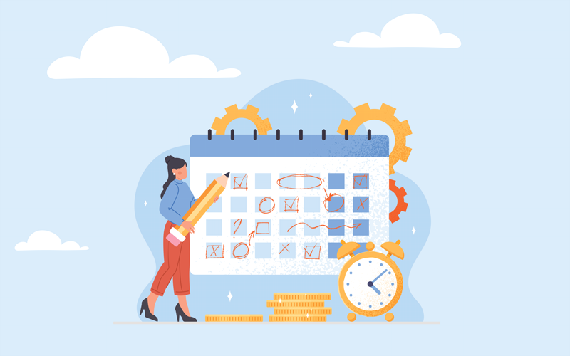working calendar illustration. CREDIT_shutterstock_2247619637